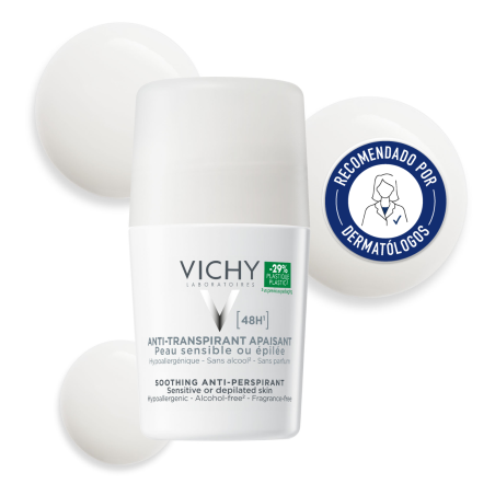 Vichy Desodorante Antitranspirante 48h Roll-On Piel Sensible  1 Envase 50 Ml