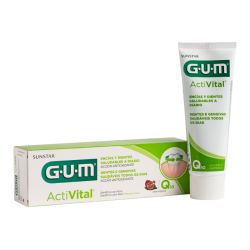 GUM ActiVital Gel Dentífrico 75 ml | Pasta Dental Antiplaca para Encías y Esmalte