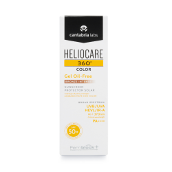 Heliocare 360º Color Gel Oil-Free SPF 50+ Bronze Intense 50 ml | Fotoprotector Facial Matificante con Color