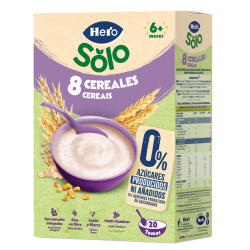 Hero 8 Cereales 340 g | Papilla Infantil de Cereales para Bebés