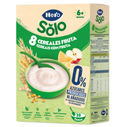 Hero 8 Cereales con Fruta 340 g | Papilla Infantil con Cereales Integrales y Fruta