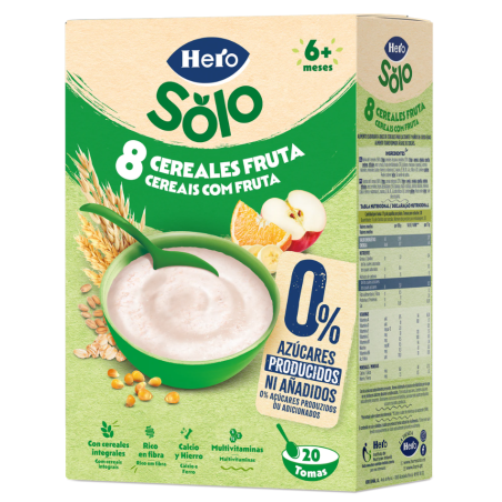 Hero 8 Cereales con Fruta 340 g | Papilla Infantil con