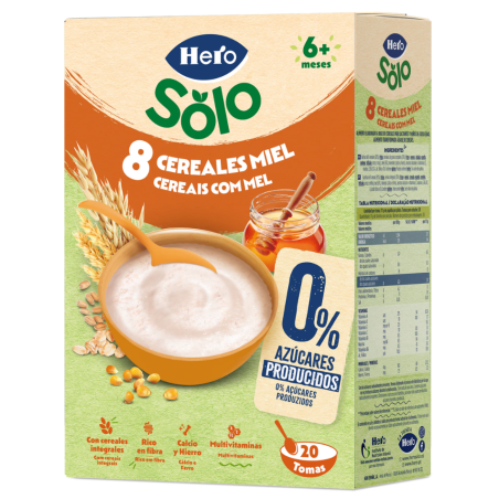 Hero 8 Cereales con Miel 340 g | Papilla Infantil con