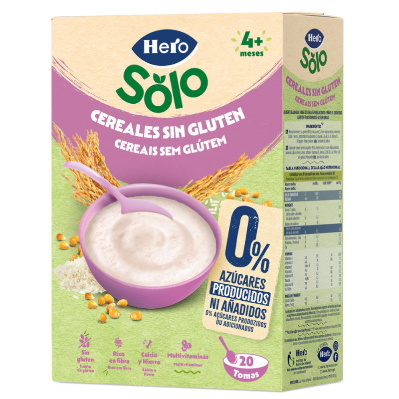 Hero Cereales Sin Gluten 340 g | Papilla Infantil de Maíz y