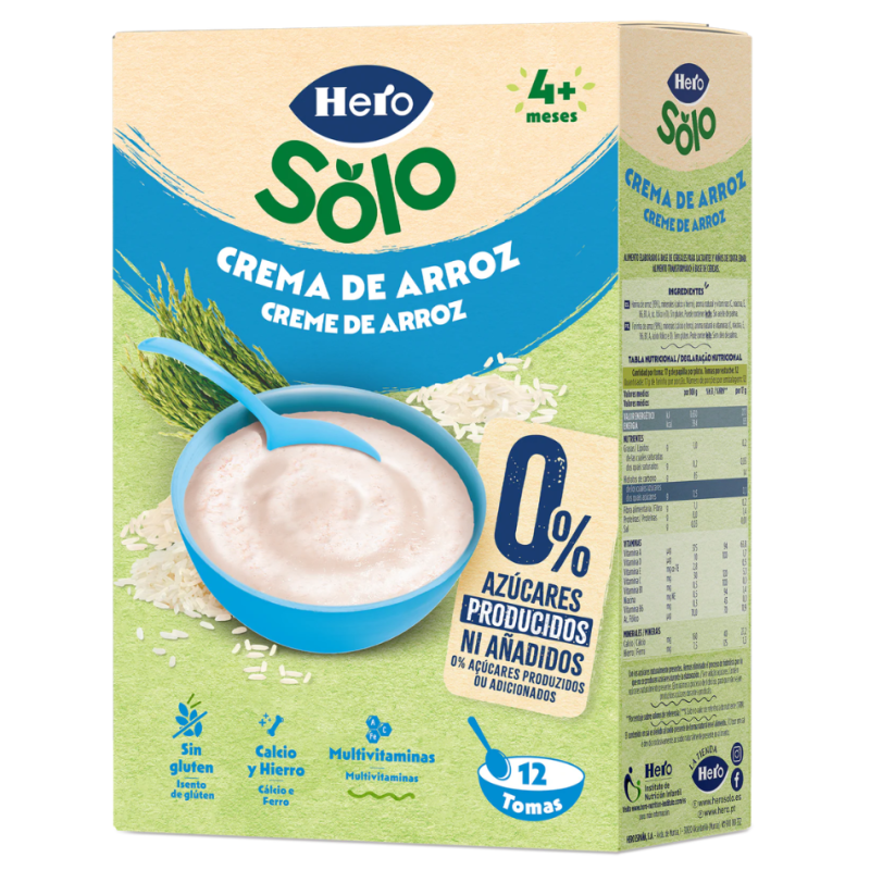 Hero Crema de Arroz Sin Gluten 220 g | Papilla Infantil de