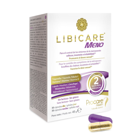 Libicare Meno 30 + 30 Cápsulas | Menopausia, Sofocos, Sueño y Vitalidad
