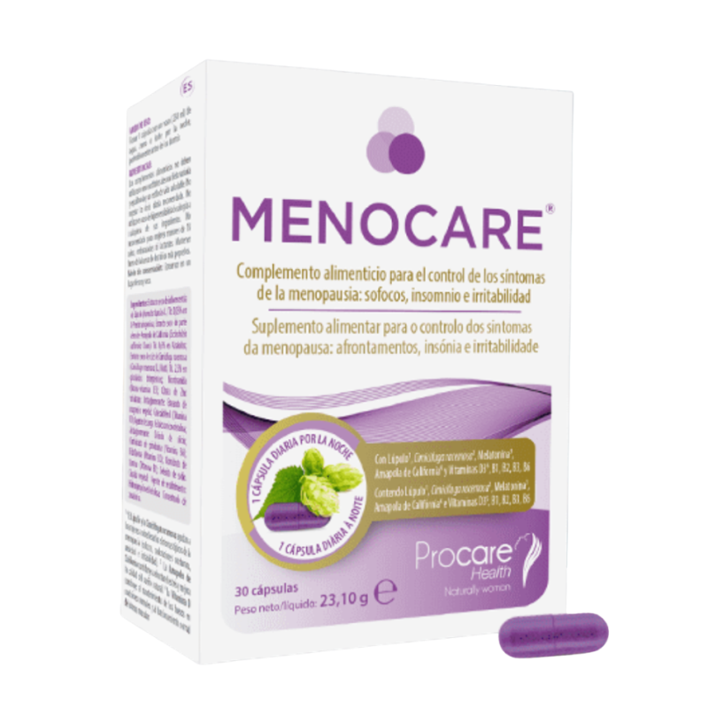Menocare 30 Cápsulas | Sofocos, Sueño e Irritabilidad en