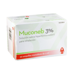 Muconeb 3% Solución Salina Hipertónica para Inhalación 30 Ampollas de 4 ml | Cloruro de Sodio 3%