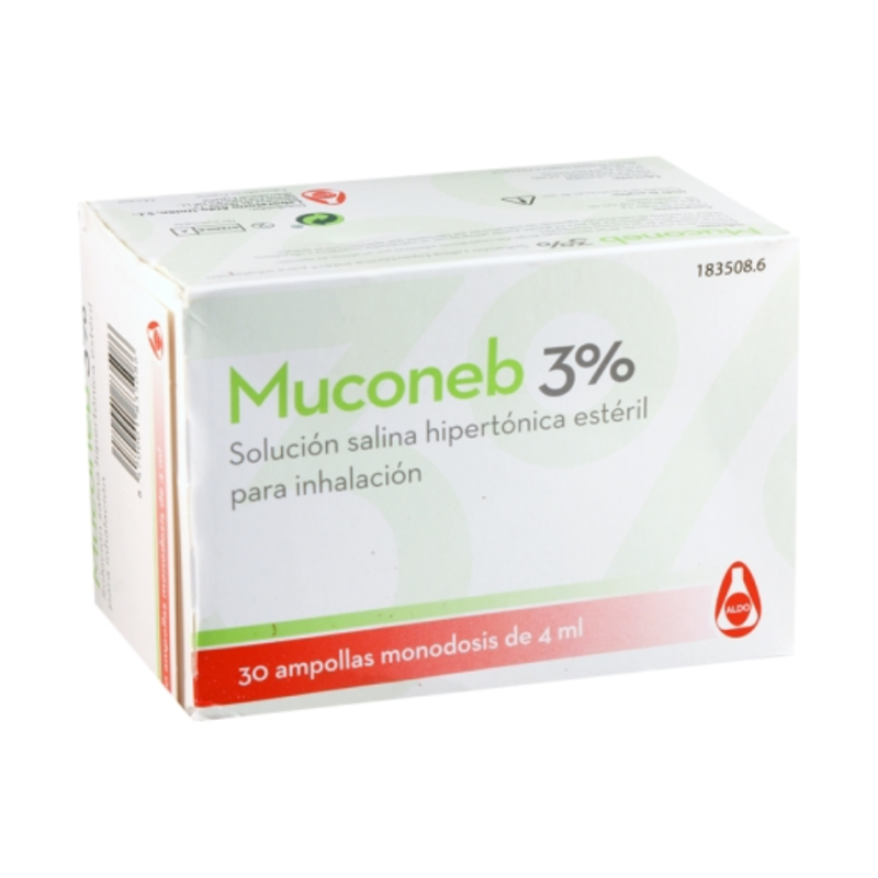 Muconeb 3% Solución Salina Hipertónica para Inhalación 30 Ampollas de 4 ml