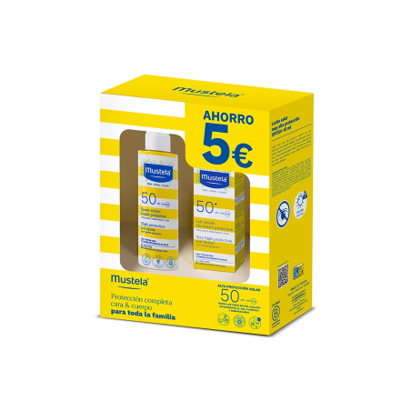 Mustela Pack Solar Spray SPF50 y Leche SPF50+ | Farmacia Gondomar
