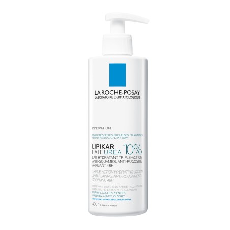 Lipikar Leche Urea 10% de La Roche-Posay, bote de 400 ml con dosificador