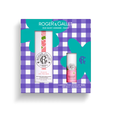 Roger & Gallet pack Fleur de Figuier agua perfumada 100 ml con perfume sólido Rose de regalo