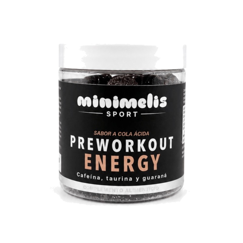 Minimelis Sport Energy pre entreno sabor cola ácida 30 gummies