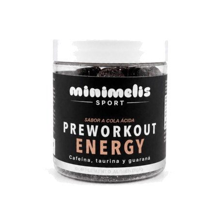 Minimelis Sport Energy pre entreno sabor cola ácida 30 gummies