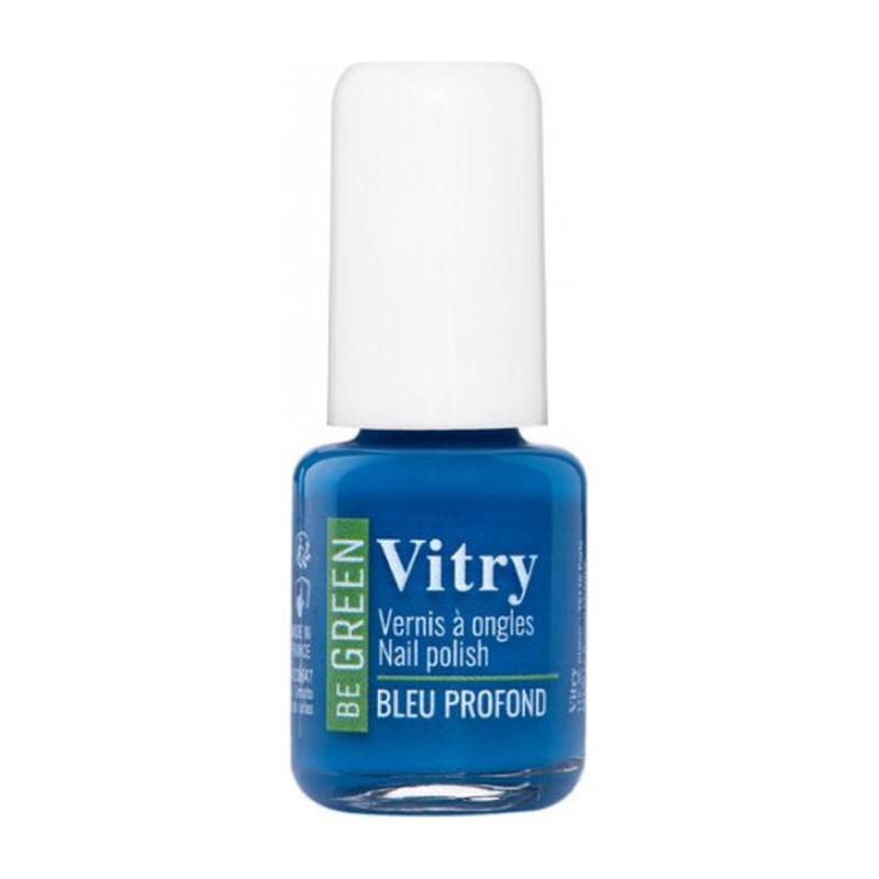 Esmalte de uñas Vitry Be Green Bleu Profond, frasco azul intenso
