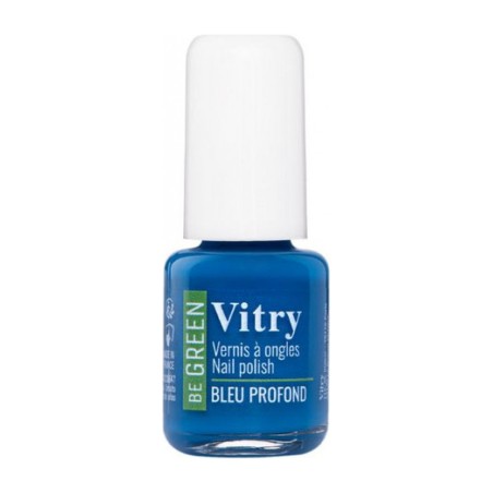 Esmalte de uñas Vitry Be Green Bleu Profond, frasco azul intenso