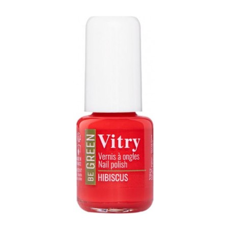 Esmalte de uñas Vitry Be Green Hibiscus, frasco rojo