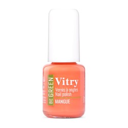 Esmalte de uñas Vitry Be Green Mangue, frasco naranja coral