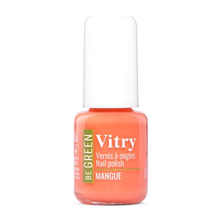 Esmalte de uñas Vitry Be Green Mangue, frasco naranja coral