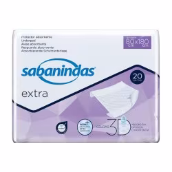 Paquete de protector de cama Sabanindas Extra de 80 x 180 cm con 20 unidades