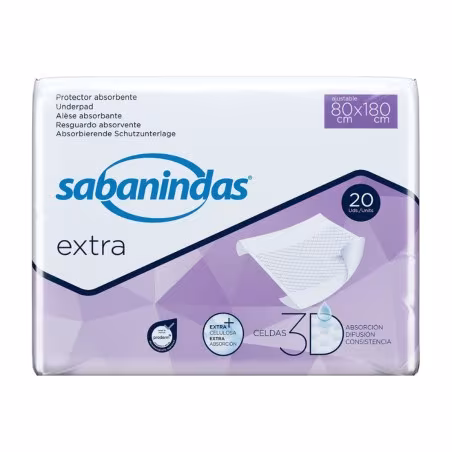 Paquete de protector de cama Sabanindas Extra de 80 x 180 cm con 20 unidades