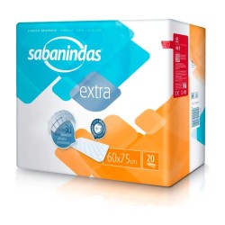 Paquete de protector de cama Sabanindas Extra de 60 x 75 cm con 20 unidades