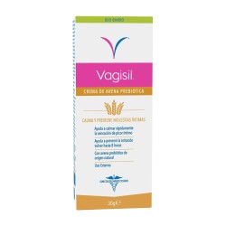 Caja de Vagisil crema de avena prebiótica, tubo de 30 g
