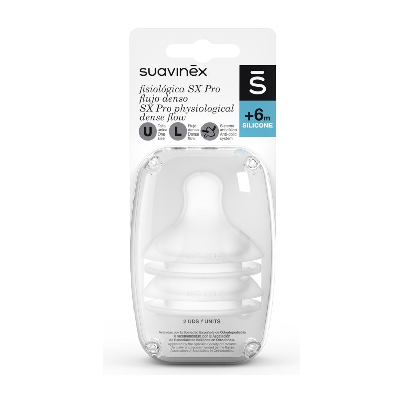 Tetina Silicona Fisiologica Flujo L Suavinex 2 Unidades