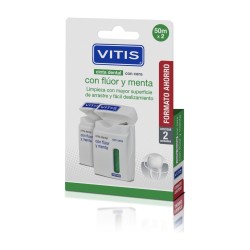 Vitis cinta dental con flúor y menta 50 m (2 unidades)
