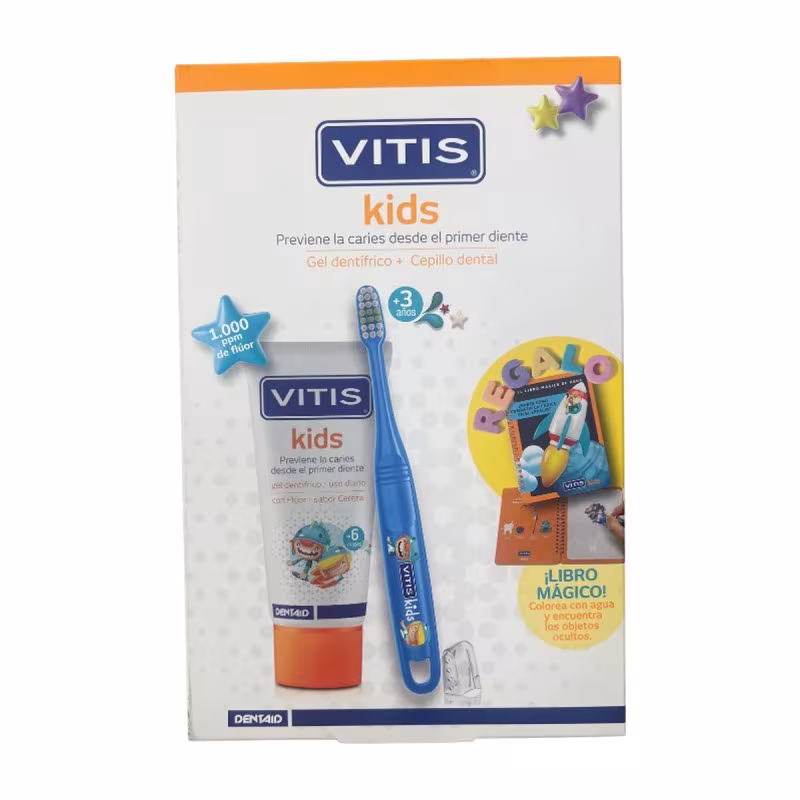 Vitis Kids Gel Dentifrico + Cepillo + Gadget  1 Envase 50 Ml