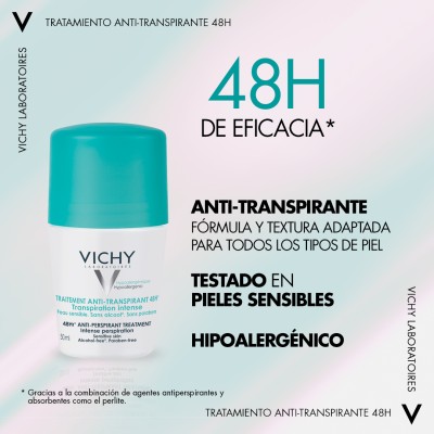 Vichy Tratamiento Antitranspirante Eficacia 48 H  1 Roll On 50 Ml