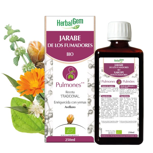 Herbalgem Jarabe de los Fumadores – Pulmones Bio – 1 Frasco de 250 ml