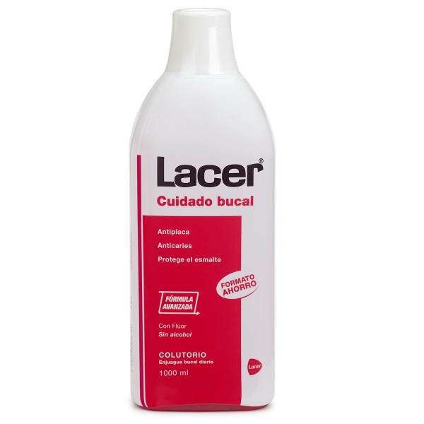 Lacer Cuidado Bucal Colutorio 1000 ml – Enjuague bucal antiplaque y anticaries profesional