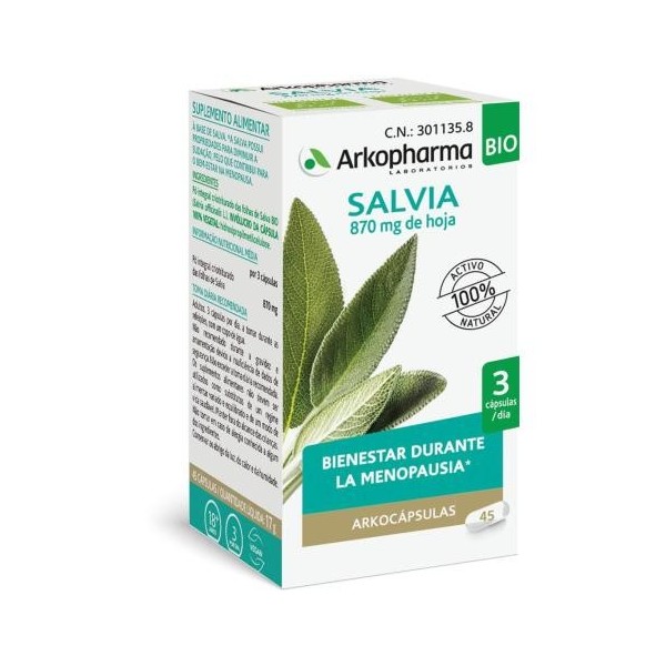 Salvia Arkopharma 48 Capsulas | Tratamiento Natural