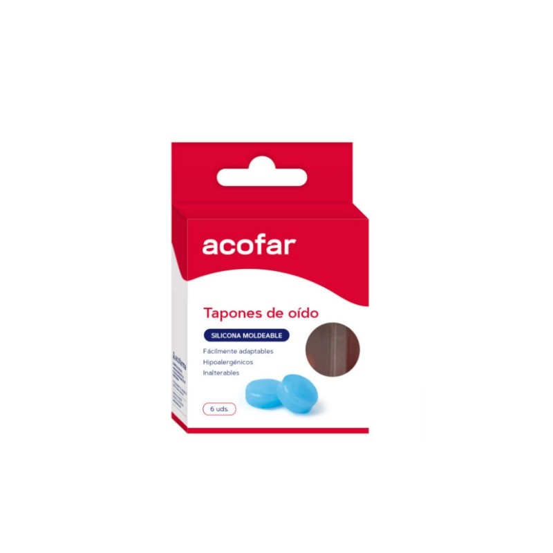 Tapones Oidos Silicona Moldeable Acofar 6 Unidades