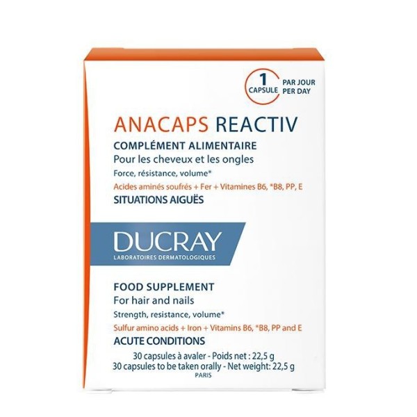 Anacaps Reactiv Cabello Y Uñas Ducray 30 Capsulas