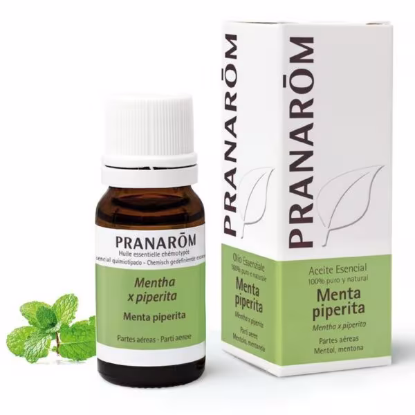 Pranarom aceite esencial de menta piperita, frasco de 10 ml con su caja