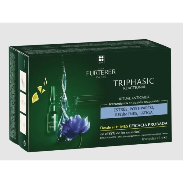 Triphasic Tratamiento Anticaida Reaccional Rene Furterer 12 Ampollas 5 Ml