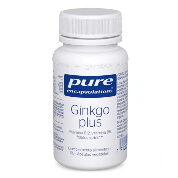 Pure Encapsulations Ginkgo Plus 60 Capsulas | Nutrición