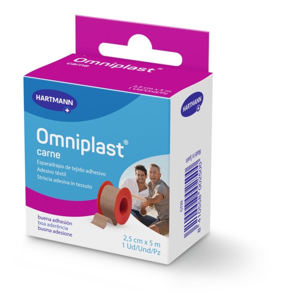 Esparadrapo Hipoalergico Omniplast Tejido Resistente 1 Unidad 5 M X 2,5 Cm