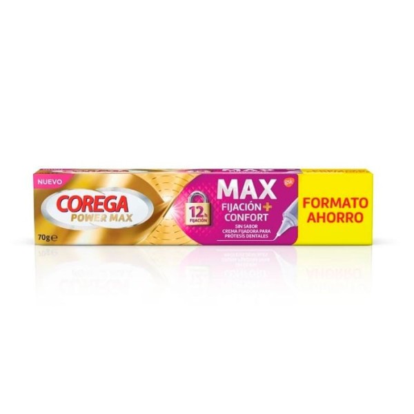 Corega Max Fijacion + Confort 70 G Sin Sabor