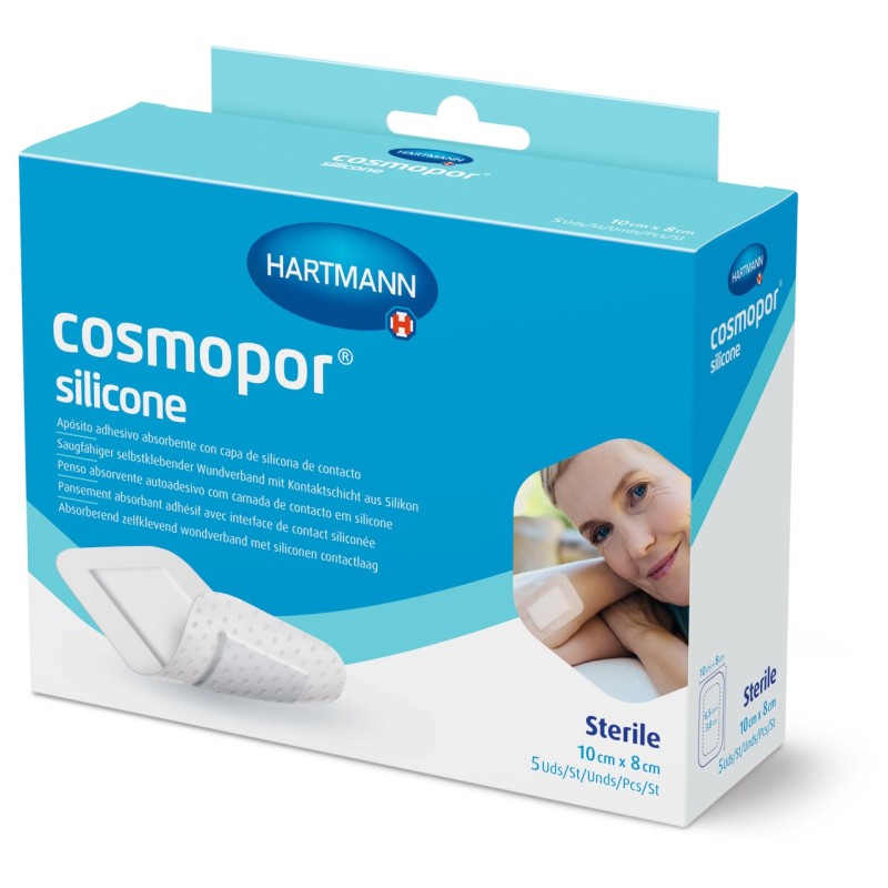 Cosmopor Silicone Aposito Esteril 5 Unidades 10 Cm X 8 Cm