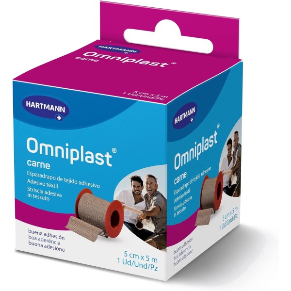 Esparadrapo Hipoalergico Omniplast Tejido Resistente 1 Unidad 5 M X 5 Cm