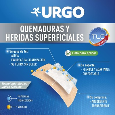 Urgo Quemaduras Heridas Superficiales 7. 3 X 4. 5 Cm 4 U Grande