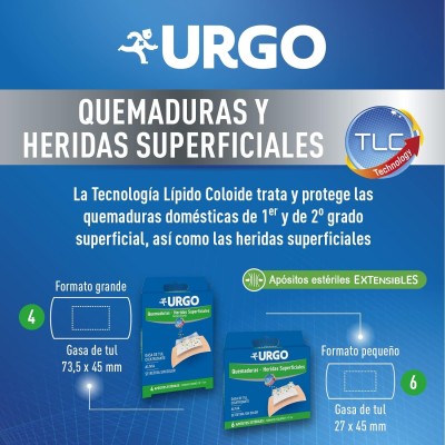 Urgo Quemaduras Heridas Superficiales 7. 3 X 4. 5 Cm 4 U Grande
