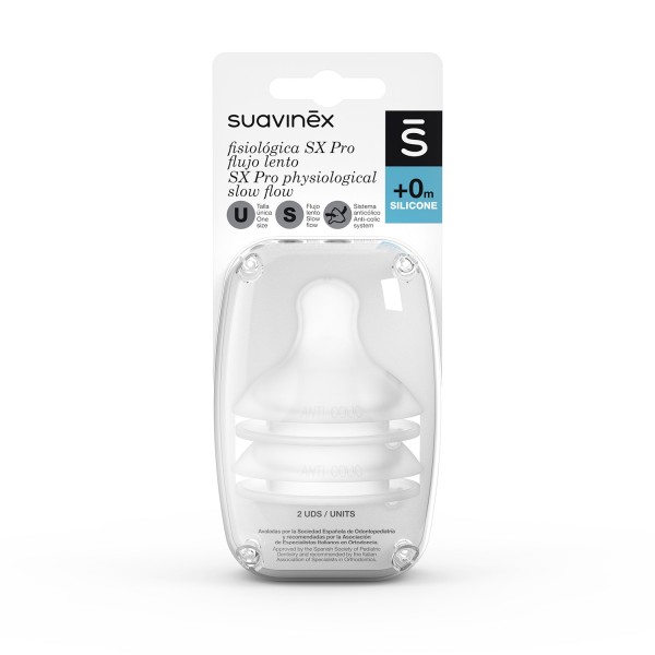 Tetina Silicona Fisiologica Flujo S Suavinex 2 Unidades