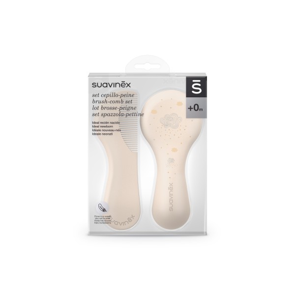 CEPILLO Y PEINE INFANTIL SOFT SUAVINEX BLANCO DECORADO