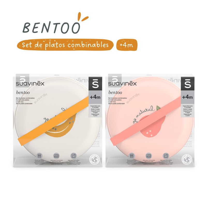 Vajilla Infantil Platos Combinables Suavinex +4 Meses Bentoo