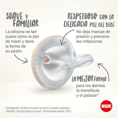 CHUPETE SILICONA NUK MOMMY FEEL 0 - 9 MESES 1 UNIDAD COLOR ROJO