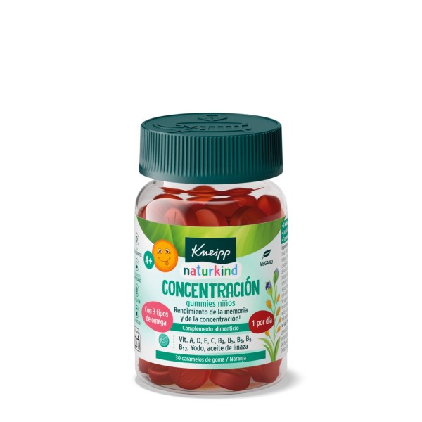 KNEIPP GUMMIES NIÑOS CONCENTRACION  30 CARAMELOS DE GOMA SABOR NARANJA